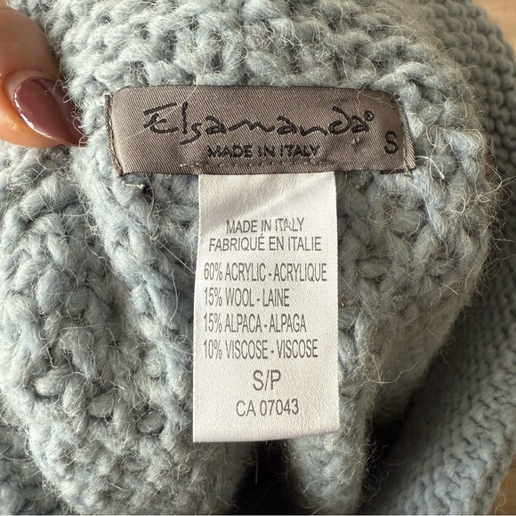 Elsamanda x Anthropologie blue grey alpaca wool poncho sweater - Small - Picture 4 of 4
